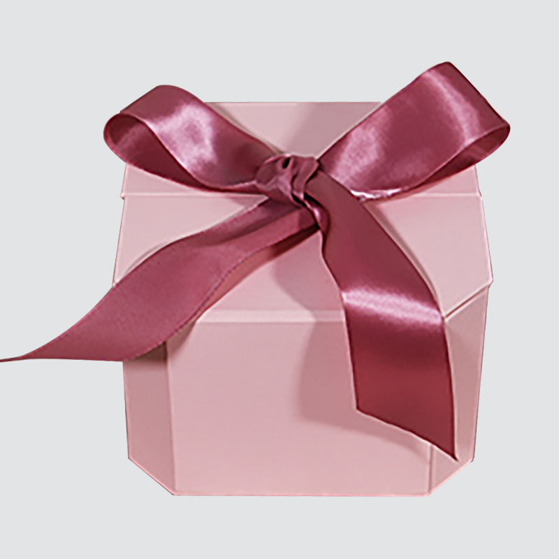 Caixa de presente rosa doce bowknot em forma de aba vela copo requintado caixa de presente de chocolate