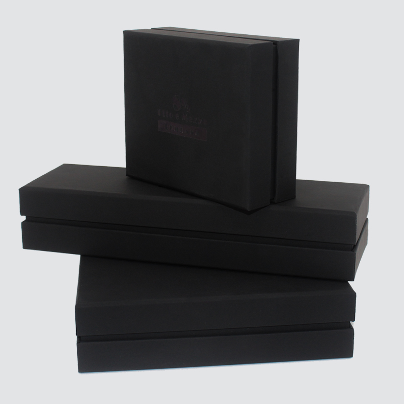 Caixa de presente personalizada dos acessórios da colar da jóia da caixa negra clássica